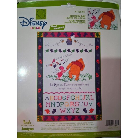 Disney Winnie The Pooh Blustery Day Counted Cross Stitch Kit 14"x19" Complete Se - Picture 1 of 8